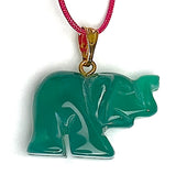 Green Elephant Pendant, Jasper Gemstone, 7/8" / 22mm,  #LP-95