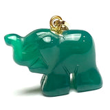 Green Elephant Pendant, Jasper Gemstone, 7/8" / 22mm,  #LP-95