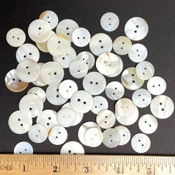 Ivory/Caramel River Shell Mix: 3/4" AND 5/8" Some of Each Size, 2-hole,  PACK OF 50, #LP-97