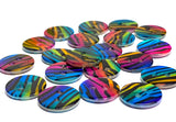 Psychedelic Zebra Abstract Shell, 9/16" Colorful 14mm 2-Hole Button, Pack of 20, # LP-99