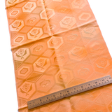 Dreamsicle/Orange Sherbet Satin Jacquard Vintage Kimono Silk Piece from Japan  7" x 14"     #4223