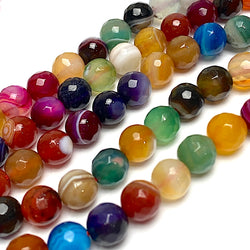 Jewel Agate Bead Mix, 8mm Faceted Grade A High Shine 5/16" Approx. 45 Beads  #LP-100