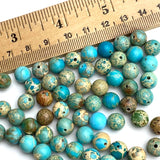 Rustic Round Stone Beads, Mud Aqua, 8mm / 5/16"  Strand of 50 Beads,  #LP-28