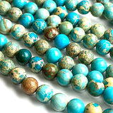 Rustic Round Stone Beads, Mud Aqua, 8mm / 5/16"  Strand of 50 Beads,  #LP-28