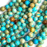 Rustic Round Stone Beads, Mud Aqua, 8mm / 5/16"  Strand of 50 Beads,  #LP-28