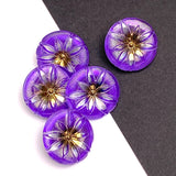 SALE, Purple/Gold/Silver Sparkle Lotus Button, Czech Glass 18mm / 3/4"  Shank Back #CZ-163-B