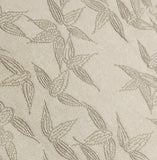 Solid Light Taupe Bamboo Leaves Jacquard Vintage Kimono Silk Piece 14" x 58"  #111