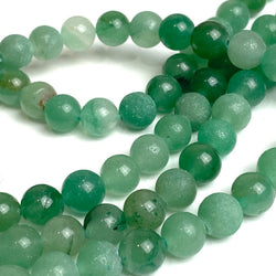 SALE Green Aventurine Round Beads, Mixed Jade-Like Greens, 8mm / 5/16" Strand of 45  #LP-31