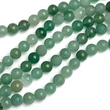 Green Aventurine Round Beads, Mixed Jade-Like Greens, 8mm / 5/16" Strand of 45  #LP-31