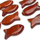 Re-Stocked, Fish Pendant, Red Jasper Natural Stone, 1.5",  #LP-32