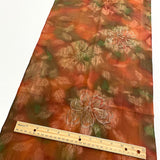 Coppers/Browns /Olive Ombre Matelasse Vintage Kimono Silk Piece 14" x 76" #7230