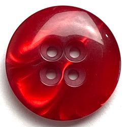 LAST ONES, Red 4-Hole Resin "Ocean", Shiny Pearly Button  7/8"