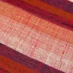 Rustic Reds Stripes, Vintage Kimono Silk, Japan Handweave, By the Yard #851