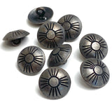 Small 'Antique' Dark Silver Zia Symbol 1/2" Concho Button  #SW-250