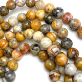 Re-Stocked, Crazy Lace Mexican Agate Gemstone Round 10mm Beads,  Pack of 19  #LP-36