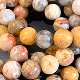 Re-Stocked, Crazy Lace Mexican Agate Gemstone Round 10mm Beads,  Pack of 19  #LP-36