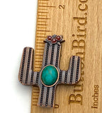 Red Blossoms Cactus  1-1/2" Copper / Turquoise Screw Back Concho 1.5"  #SWH-131