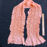 Shibori Scarf for Obi Peachy Pink Very Textured Silk, 54" Long #121