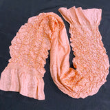 Shibori Scarf for Obi Peachy Pink Very Textured Silk, 54" Long #121