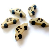 Re-Stocked, Wooden Car Button Tan + Black 1"   2 Holes #695