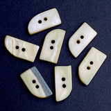 Stony Shell Curved Rectangle Button 3/4" x 3/8"  Pack of 7.  #23-130-7