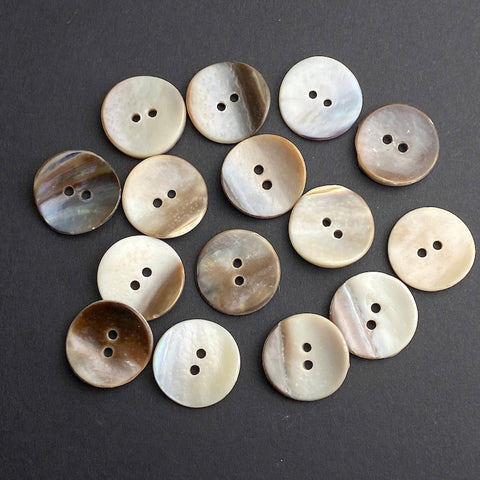 Mocha Browns Melange, 13/16" Shell, Round 2-Hole, 20mm Pack of 12 Buttons.  #23-170