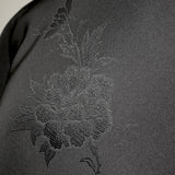 Black on Black Hidden Roses Jacquard Drapey Kimono Silk Crepe from Japan, 11 yard BOLT #120