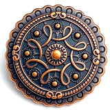 Re-Stocked Copper/Black Celtic Mandala Button 1"  #SWC-36