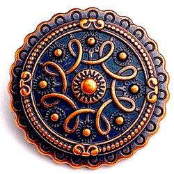 Re-Stocked Copper/Black Celtic Mandala Button 1"  #SWC-36