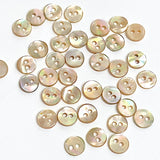 Re-Stocked, Very Tiny Abalone Rustic Mixed Beige-Gold Naturals, 1/4" Round 2-hole, 7mm, Pack of 100 Buttons # LP-62