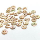 Re-Stocked, Very Tiny Abalone Rustic Mixed Beige-Gold Naturals, 1/4" Round 2-hole, 7mm, Pack of 100 Buttons # LP-62