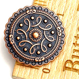 Re-Stocked Copper/Black Celtic Mandala Button 1"  #SWC-36