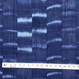 Indigo Kasuri Crepe Cotton Ikat from Japan 40" Wide, By the Half Yard # NS-41