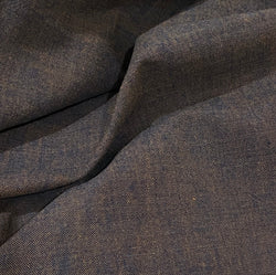 SALE, Persimmon+Indigo = Brown Artisan Mid-Weight Cotton from Japan 38" Wide, By the Half Yard # NS-43