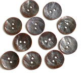 Gray/Copper "Primitive" Bronze-Dipped Greek Metal 2-Hole Button 17mm, Pack of 4 #L698