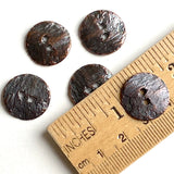 Gray/Copper "Primitive" Bronze-Dipped Greek Metal 2-Hole Button 17mm, Pack of 4 #L698