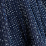 Navy CREPE Stripe Lightweight Drapey Artisan Cotton Kasuri from Japan 42" Wide, By the Half Yard # NS-44