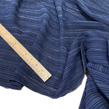 Navy CREPE Stripe Lightweight Drapey Artisan Cotton Kasuri from Japan 42" Wide, By the Half Yard # NS-44