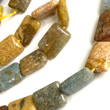SALE Earth Honey Candy 11/16" Rectangular Jasper Gemstone 18mm Beads, Pack of 22  #LP-39