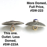 OUTLET ITEM Concho Sunflower Button with "Lapis" Stone, Less Domed, Nickel Silver 7/8"   #SW-223A