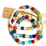 Recycled Glass Rustic Beads from Ghana, 8-9mm, Pack of 30 Beads #GH-06-30