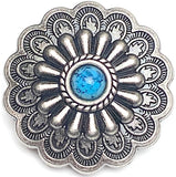 Re-Stocked Tucson Daisy,  1-1/4" Silver / Turquoise Screw Back Concho 1.25"  #SWH-129