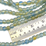 SALE, Recycled Glass Pearly Beads from Ghana, Tranquility, 9mm, Strand of 75 Beads #GHL-716