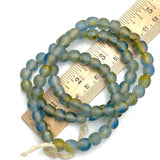 SALE, Recycled Glass Pearly Beads from Ghana, Tranquility, 9mm, Strand of 75 Beads #GHL-716