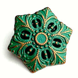 Re-Stocked Green Snowflake-Flower Metal Button 3/4" Metal #SWC-50