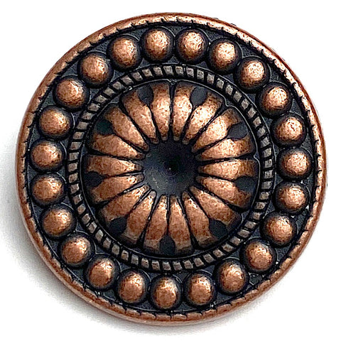 RE-STOCKED, Copper/Black Chama Flower with 23 'Beads' 7/8"  #SWC-39