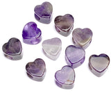 TEN Amethyst Heart Large-Hole Beads, Thick,  9/16"/15mm diameter,  #LP-102, Set of 10