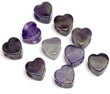 TEN Amethyst Heart Large-Hole Beads, Thick,  9/16"/15mm diameter,  #LP-102, Set of 10