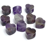 TEN Amethyst Heart Large-Hole Beads, Thick,  9/16"/15mm diameter,  #LP-102, Set of 10