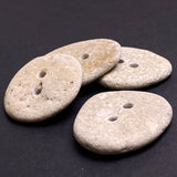 Beach Stone Buttons, Four Sandy-Light Ovals 1.25"  # BCH-79